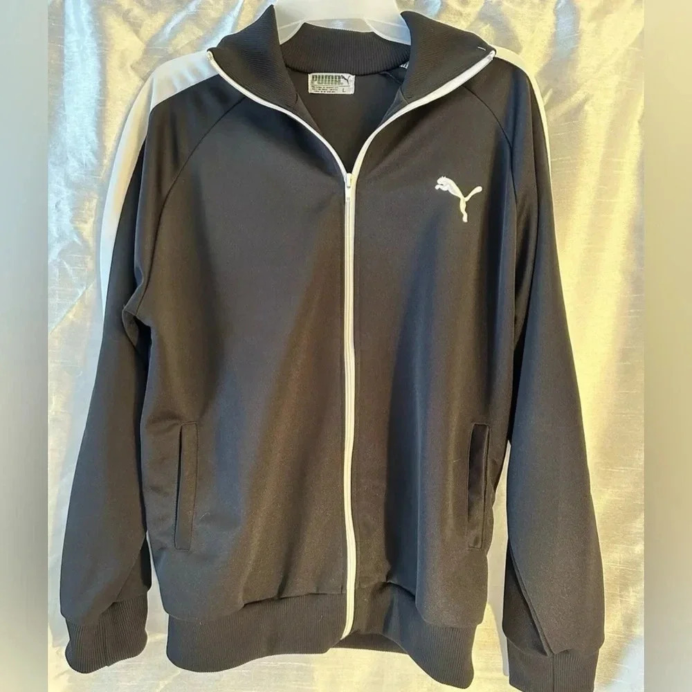 Puma Men's Alpha T7 Full-Zip Track Jacket Activewear Black Large